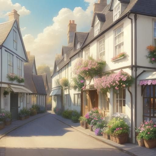 Charming English Shop in Watercolor Illustration