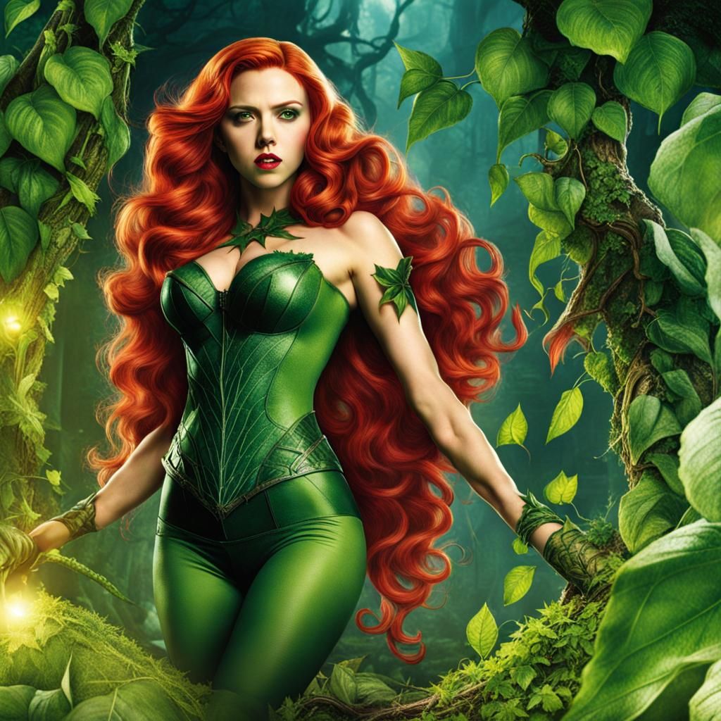Poison Ivy Portrait in Photorealistic Style