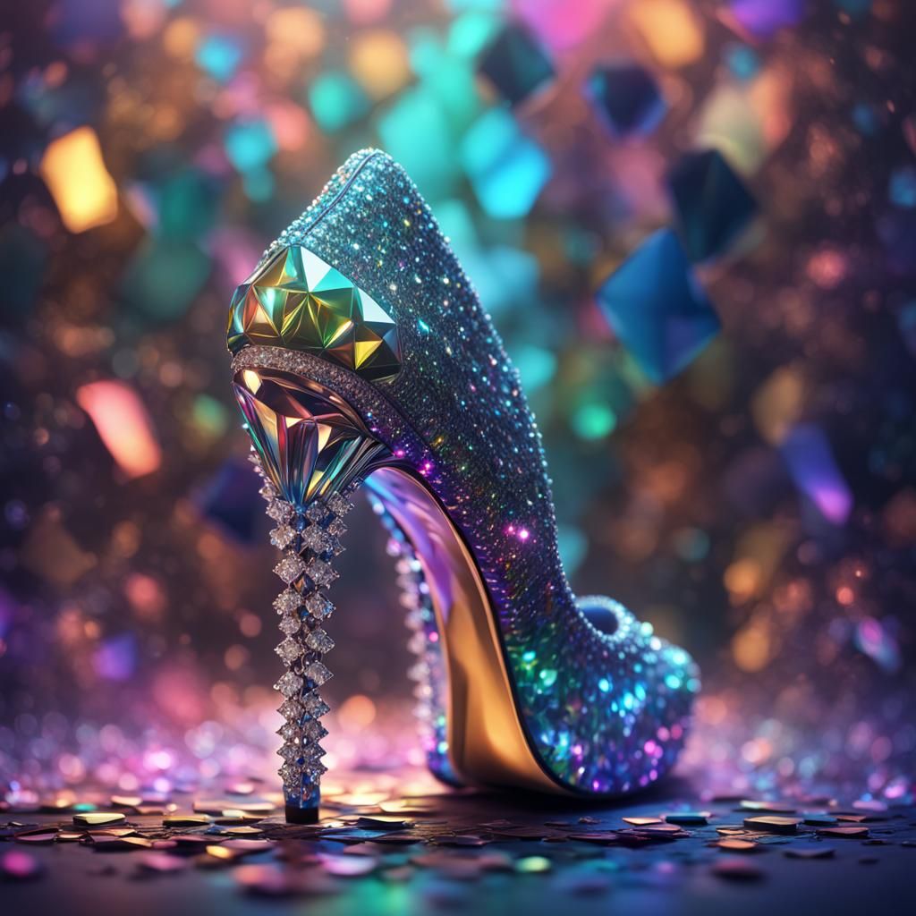 Diamond High Heels: Epic Cinematic Digital Art