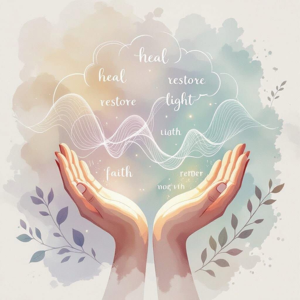 Ethereal Hands Receiving Hopeful Frequencies in Pastel Hues