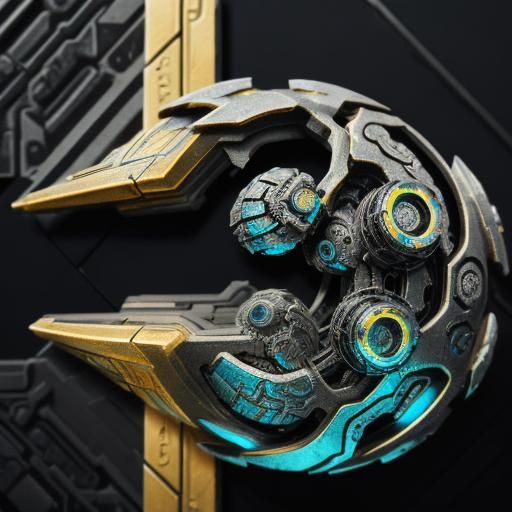 Zirconium Metal Close-Up in Biomechanical Sci-Fi Style