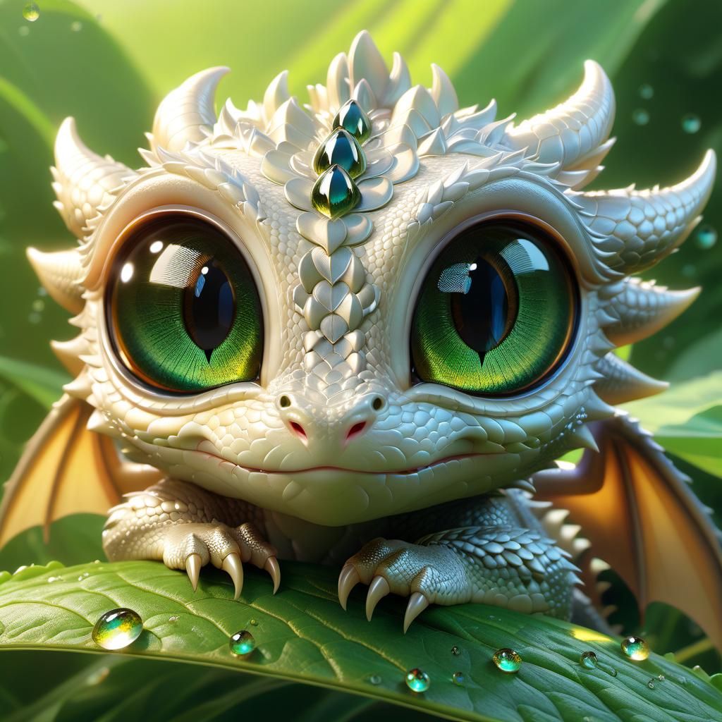 Adorable Dragon Portrait with Large Eyes
