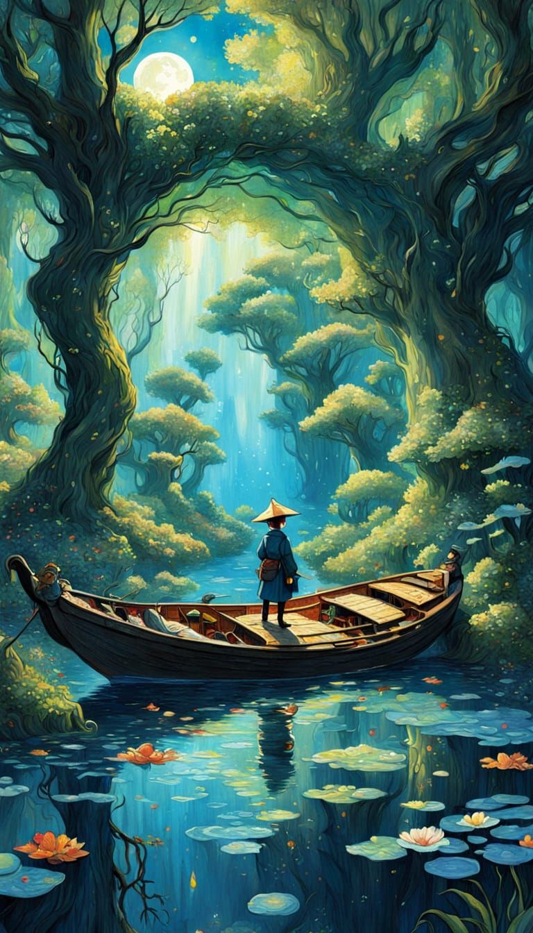 Colorful Whimsical Sci-Fi Fairytale Illustration