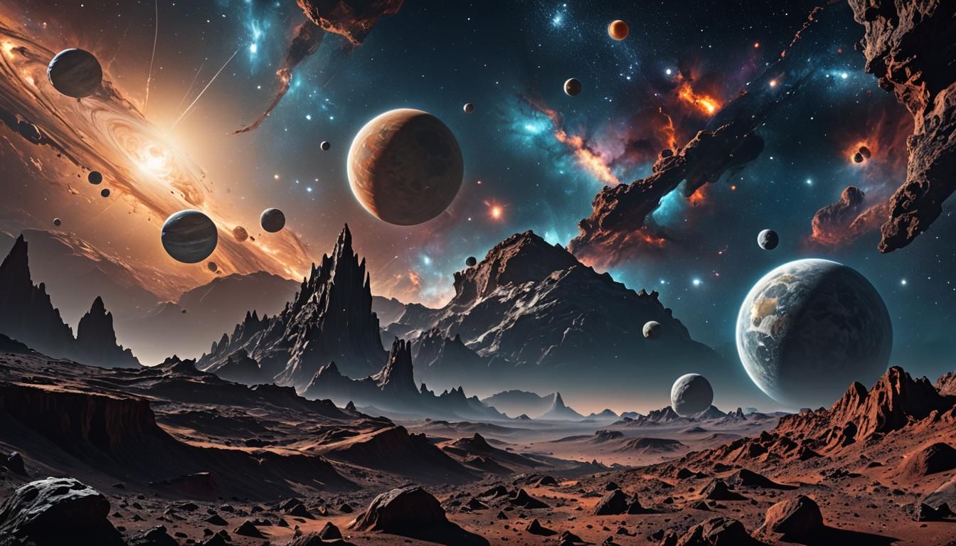 Cosmic Planet in Stunning 3D Universe