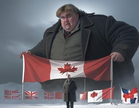 John Candy Portrait with Canadian Flag