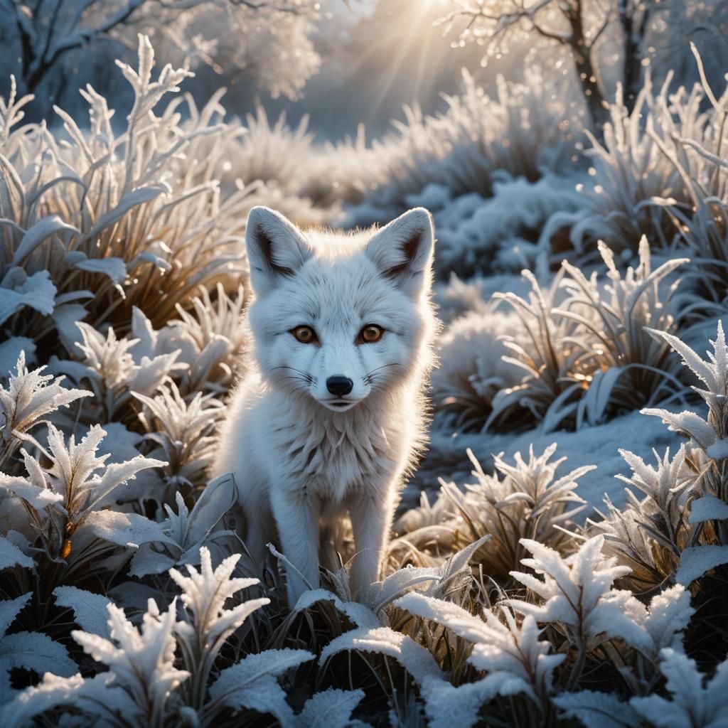 Adorable White Fox with Frost Energy