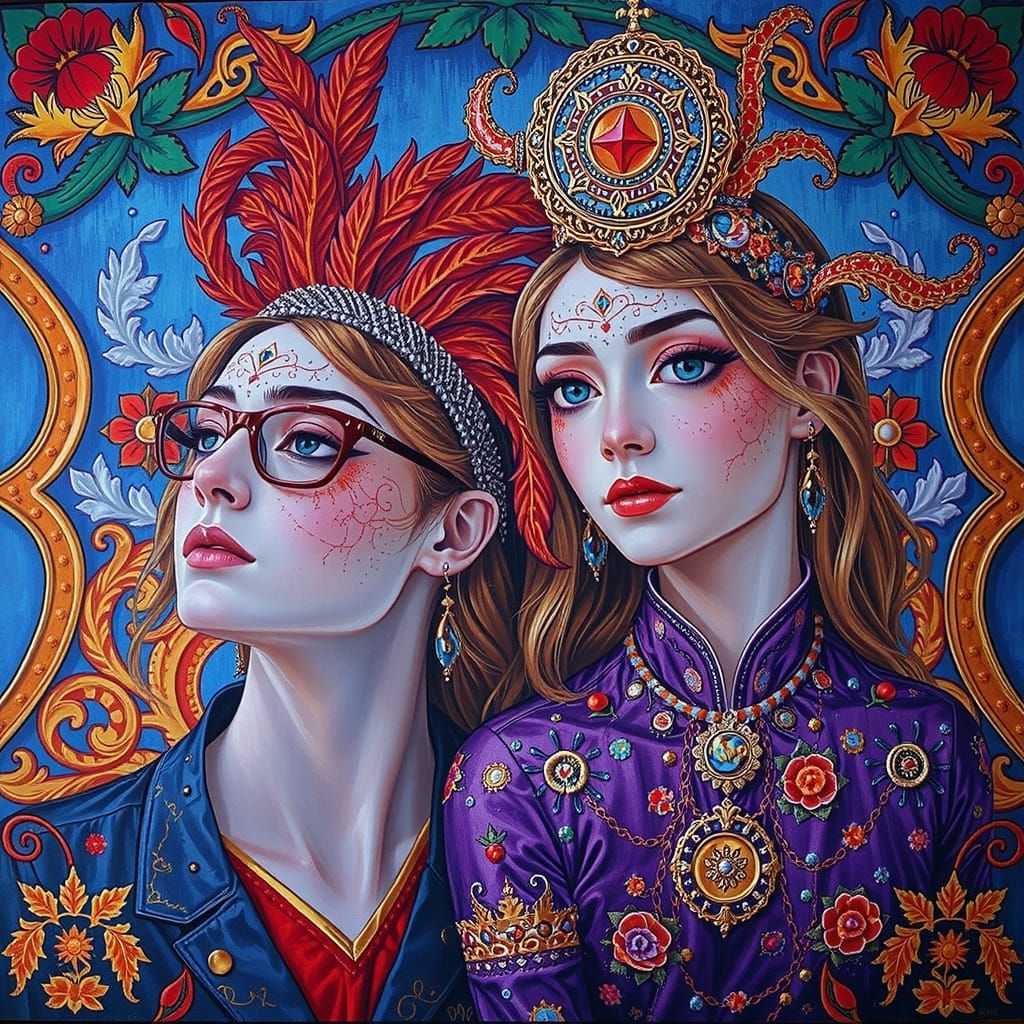 Abstract Expressionist Composition of Colorful Shapes