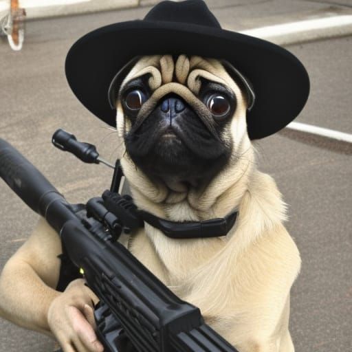 Pug with Sniper Rifle: An Unexpected Combination