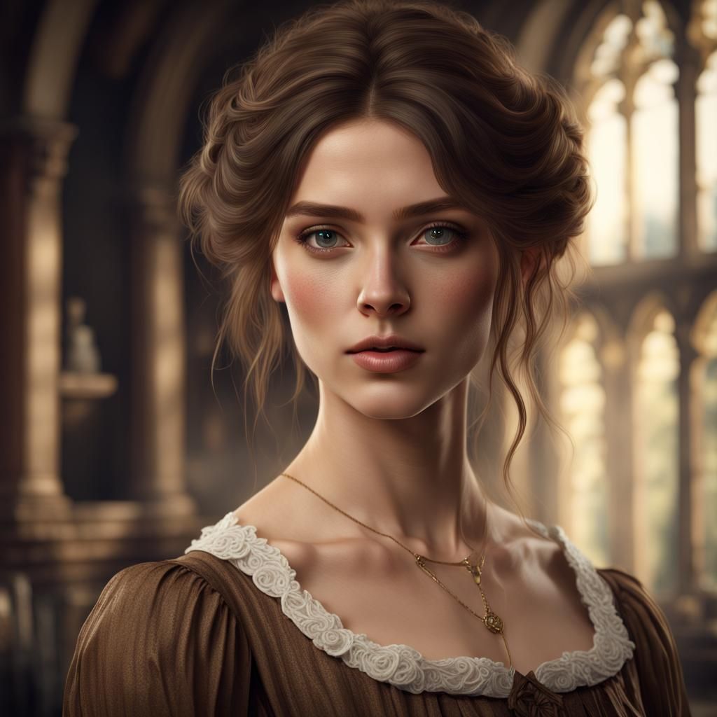 Independent Woman in 1870s England, Detailed Matte Painting