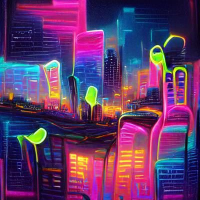 Neon Cityscape at Night