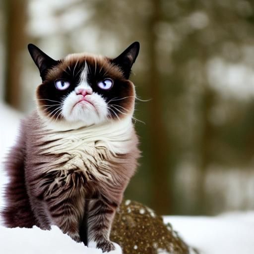 Grumpy Cat in Winter Wonderland