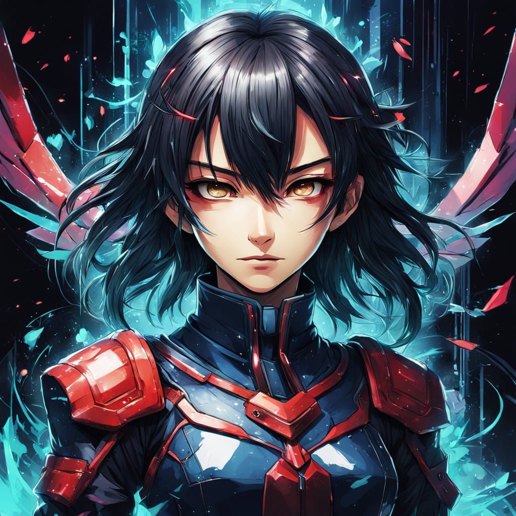 Vibrant Anime Artwork in Studio Trigger Style