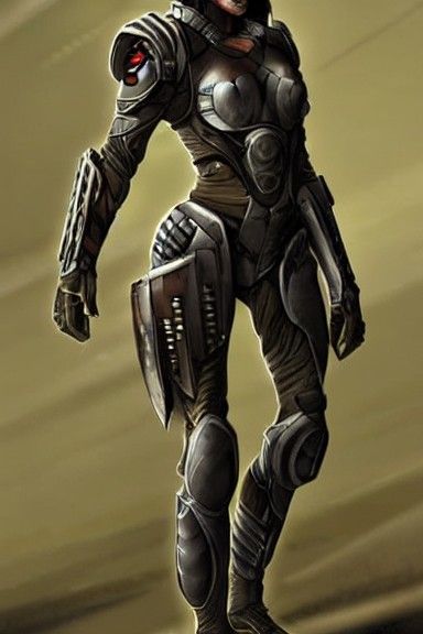 Cyberpunk Assassin in Sleek Armor