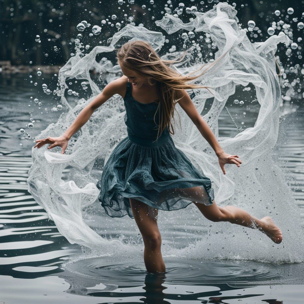 Dancing Girl in Water Dress