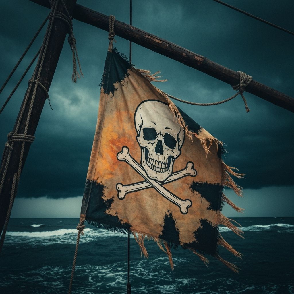 Epic Pirate Flag with Skeleton Emblem