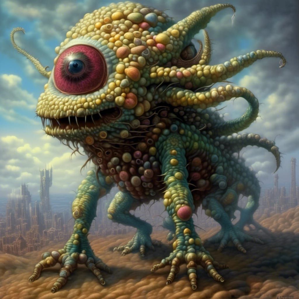 Hypersurreal Creature Concept Art in Digital Style