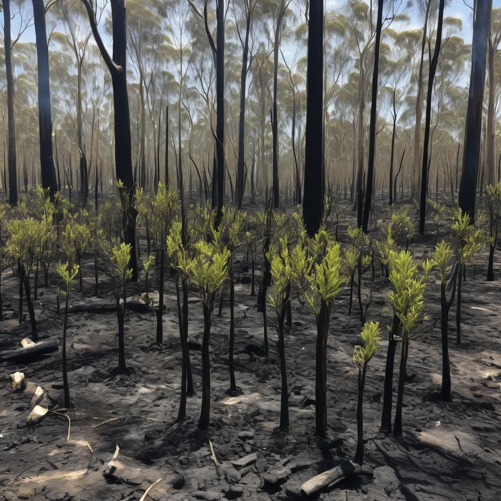 Bushfire Regeneration: Charcoal and Green