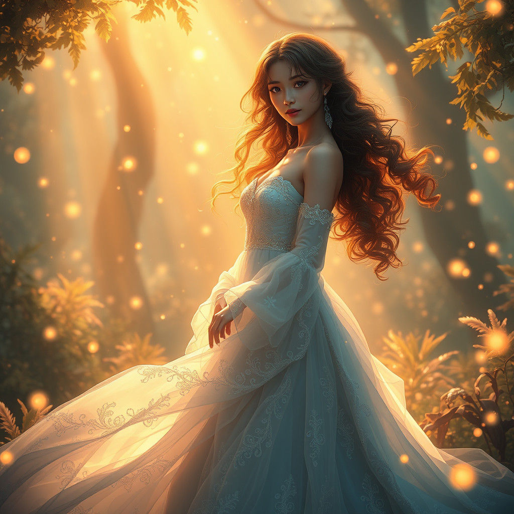 Mystical Maiden in Enchanted Dreamworld, Anime Style