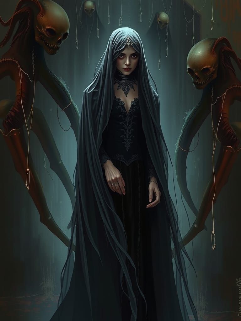 Mysterious Figure in Haunted Mansion