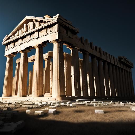 Dramatic Photo of Parthenon Ruins in Natural Light