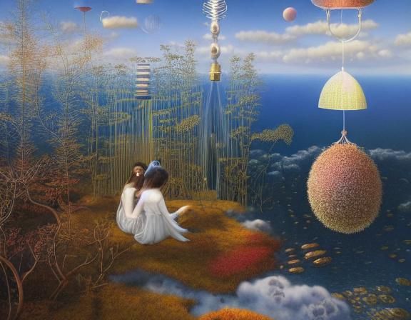 Futuristic Food Trucks in Surreal Mixed Media Style