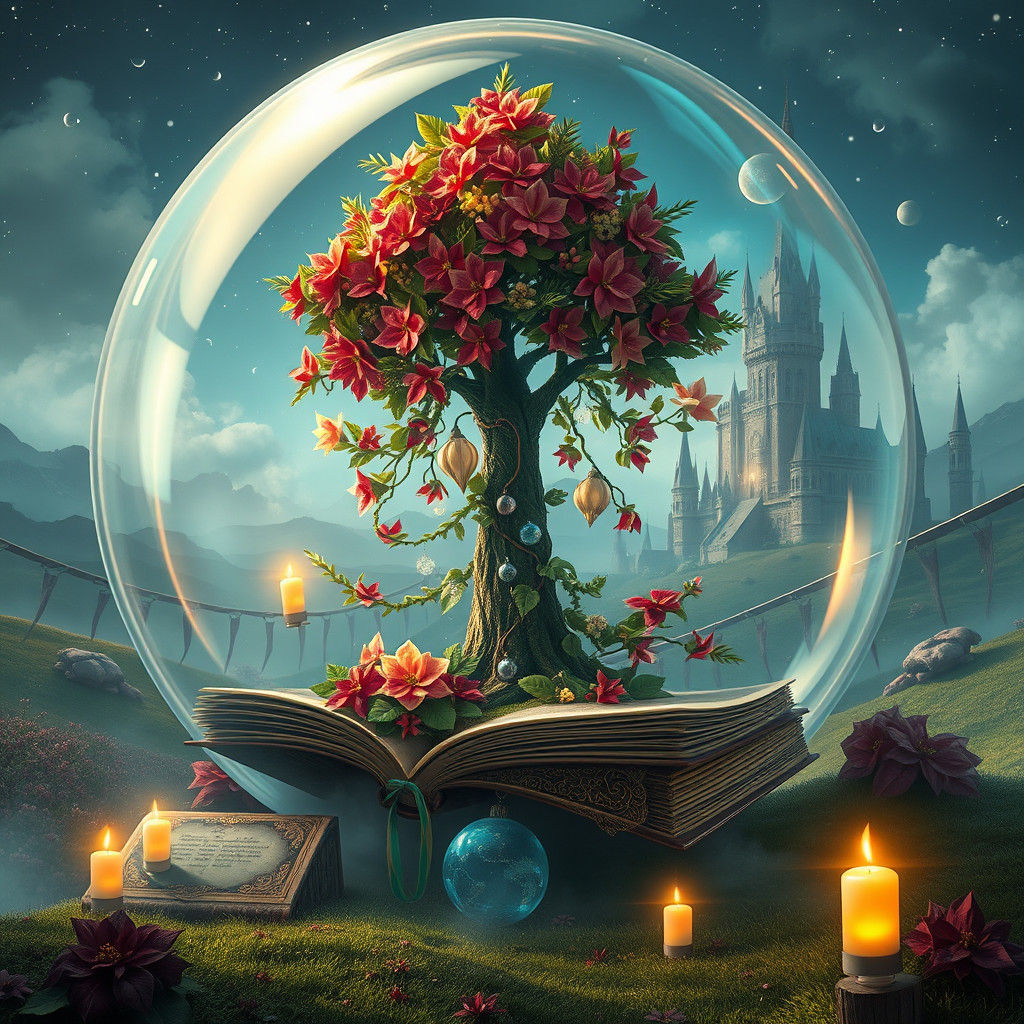 Enchanted Christmas Tree in Mystical Realm