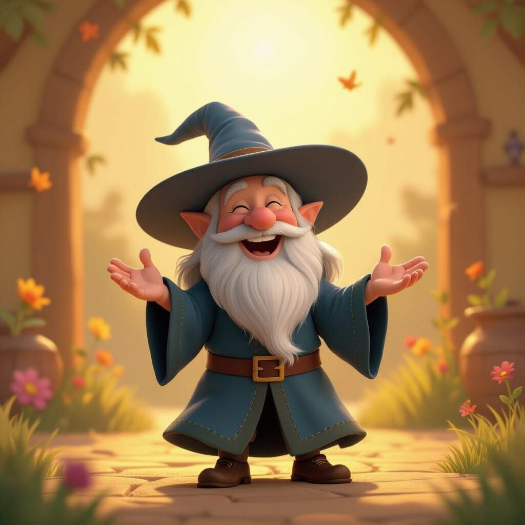 Gandalf Laughing in Toy Story Pixar Style