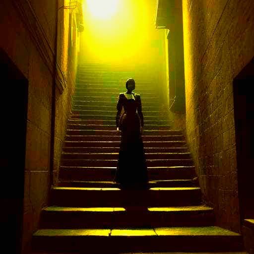 Hidden Staircase to Secret Green Door