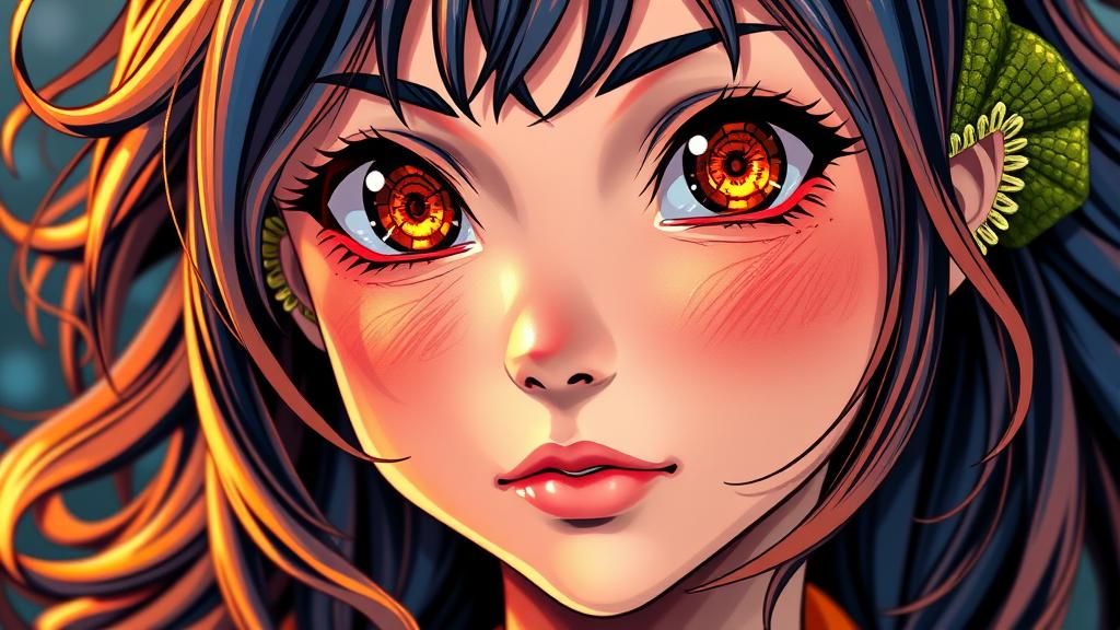 Anime Girl as Glass Art in Shonen Style