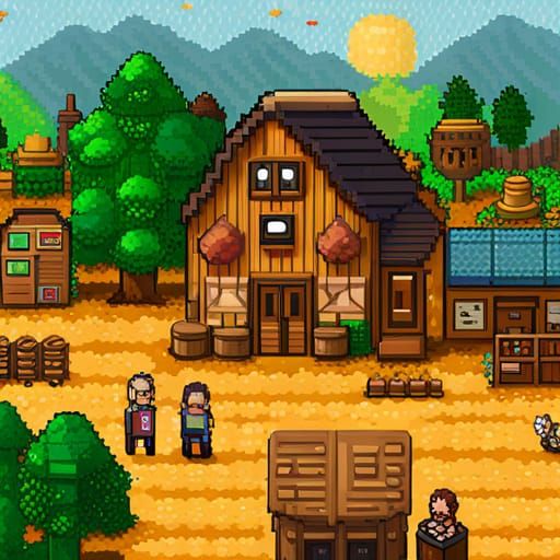Detailed 8K Pixel Art of Stardew Valley