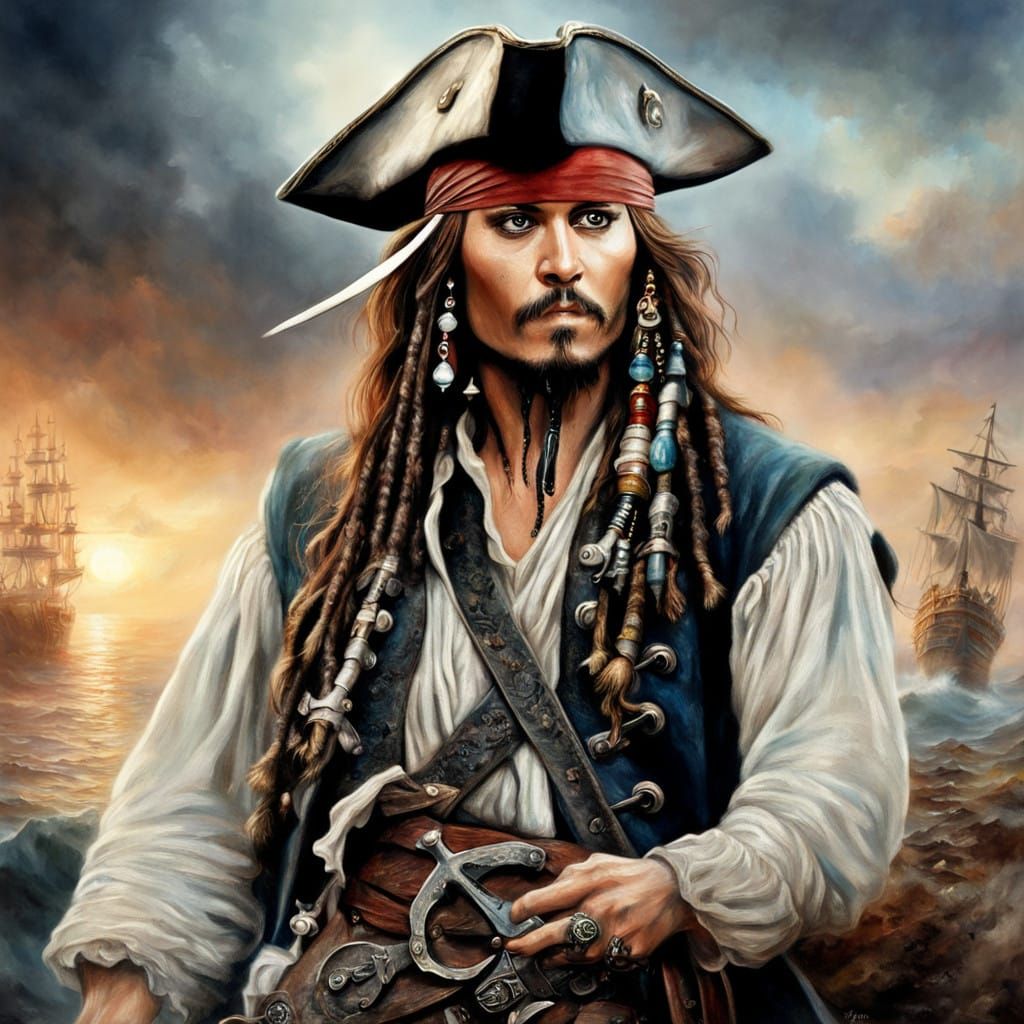 Dashing Captain in Whimsical Fantasy Realms