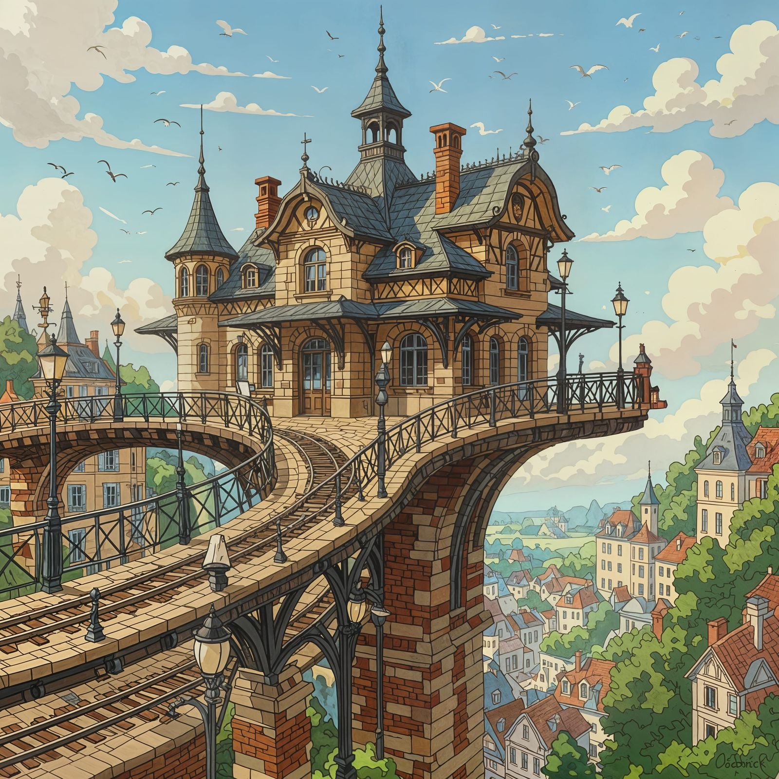 Belle Époque Train Station in the Sky