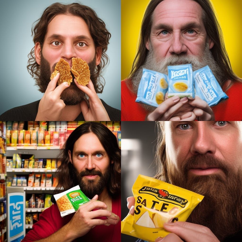 Jesus Christ Buys Crisps: Professional Studio Portrait