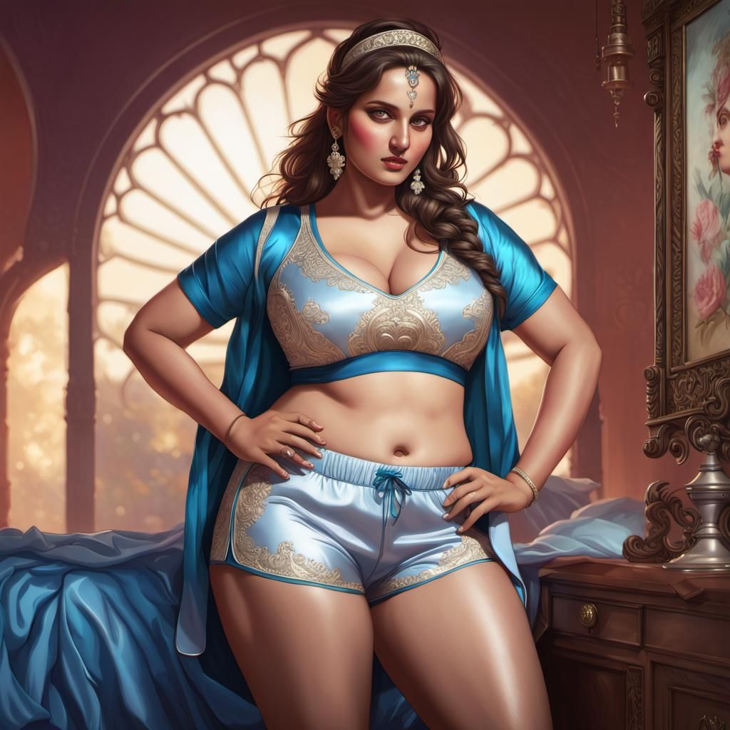 Indian Woman Portrait in Hyperdetailed Digital Art