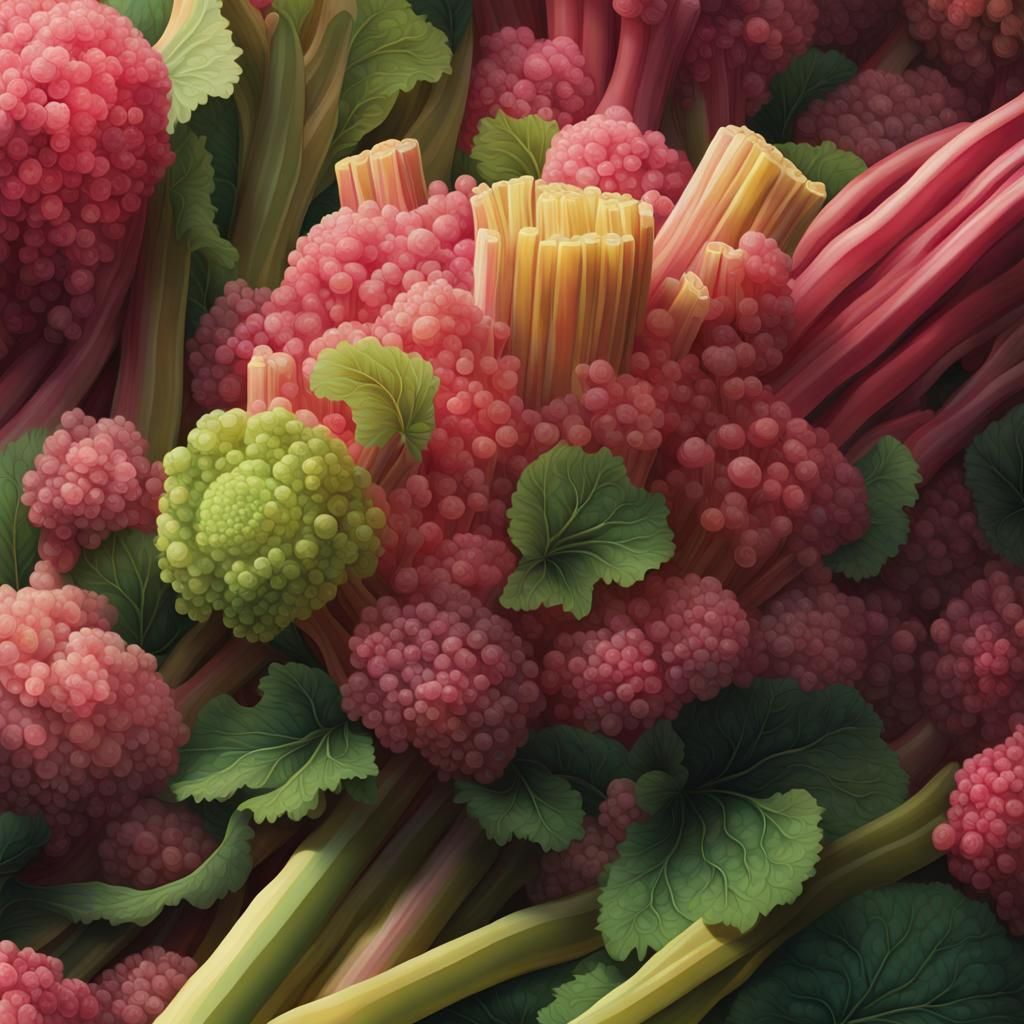 Candy Art Bouquet of Rhubarb Digital Illustration