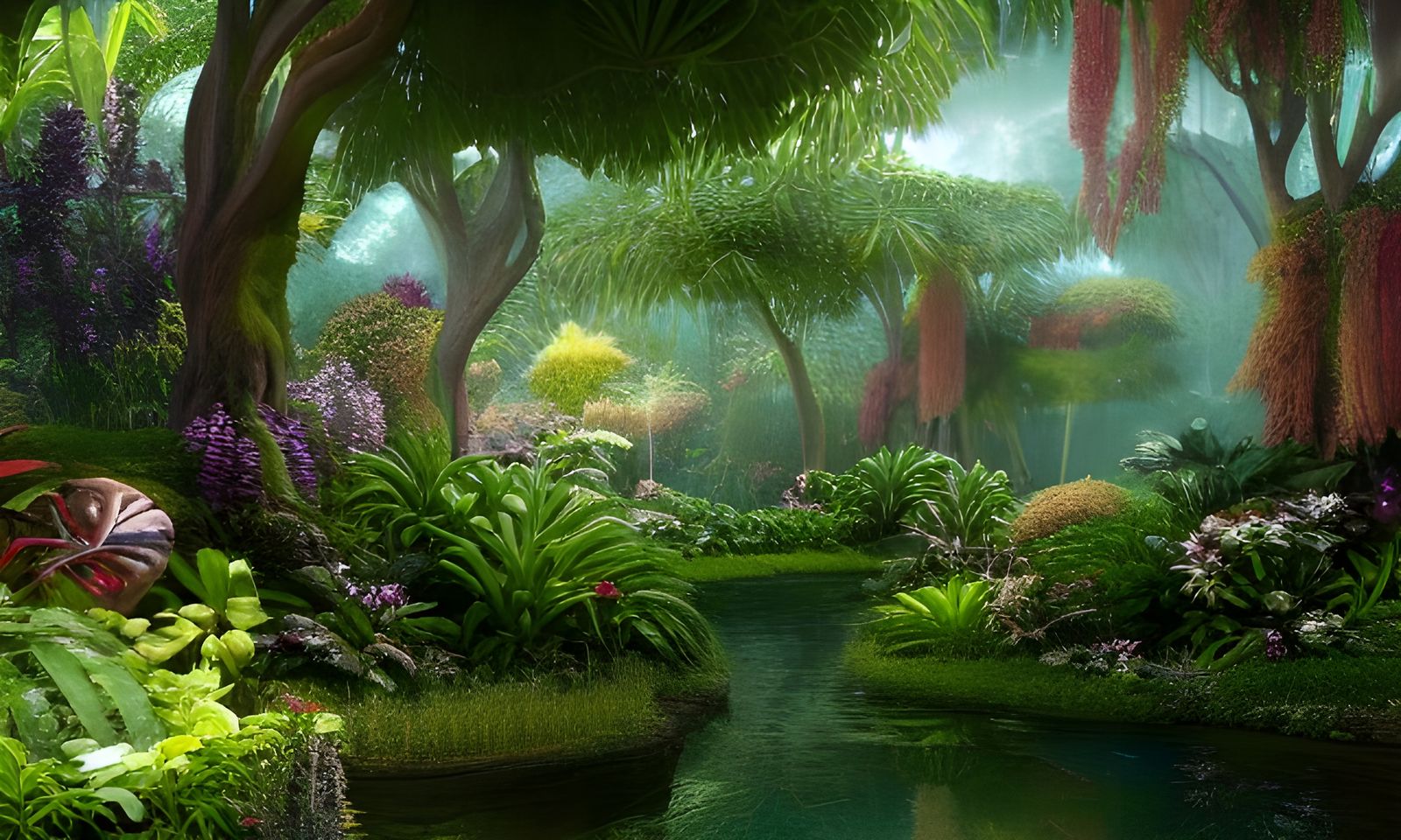 Botanical Paradise Garden in Detailed 3D Render