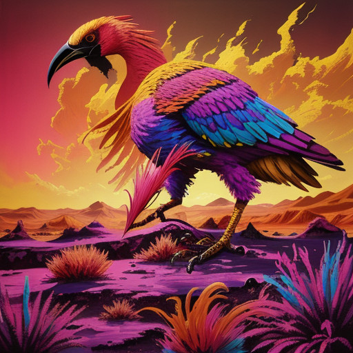 Surreal Desert Masterpiece in Vibrant Oil Painting Style