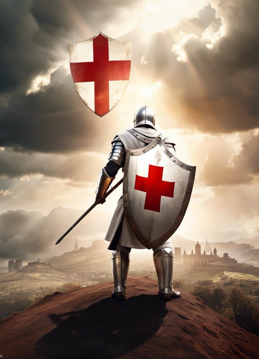 Epic Knight Templar in Action with Volumetric Lighting