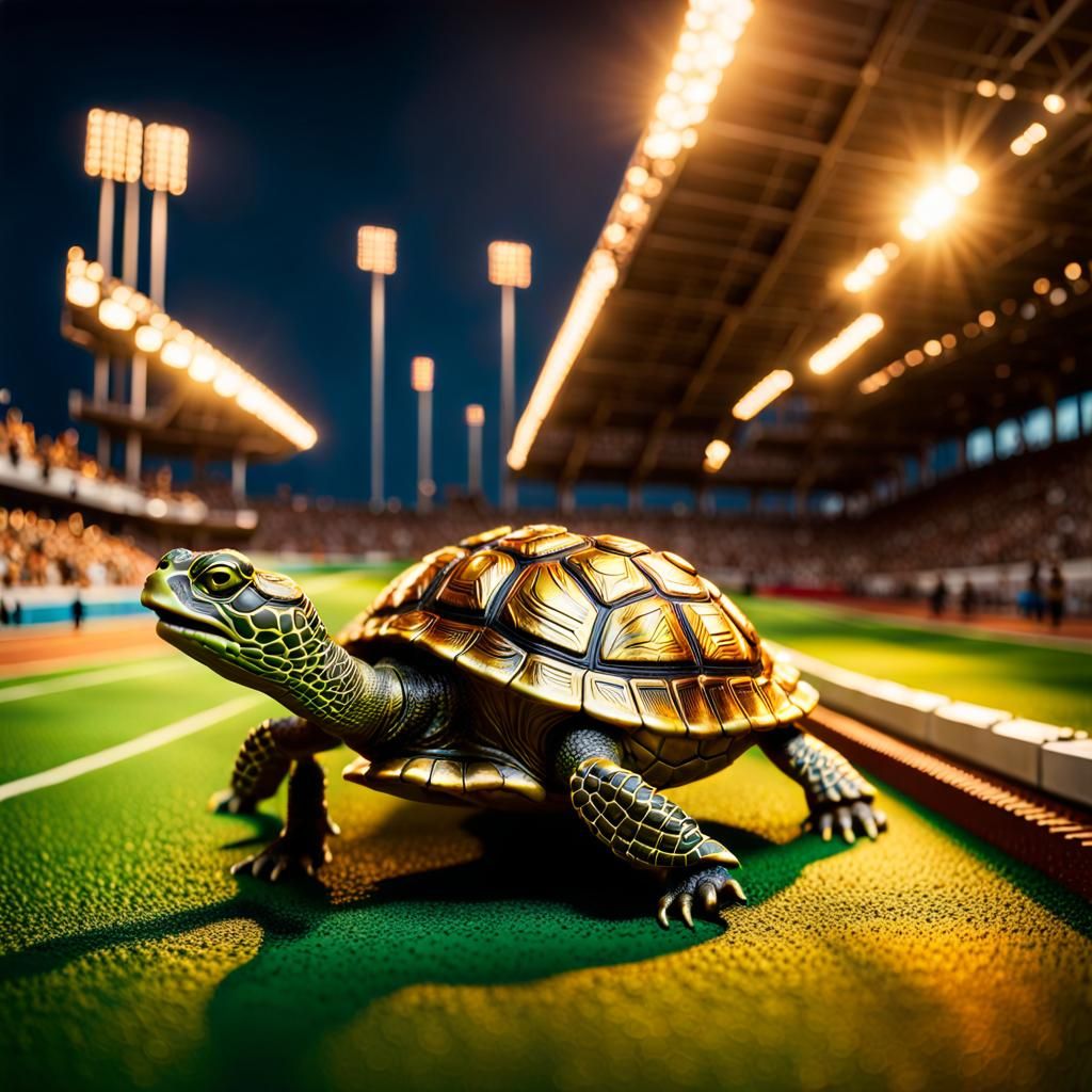 Turtle Awards Ceremony: Miniature 3D Stadium Scene