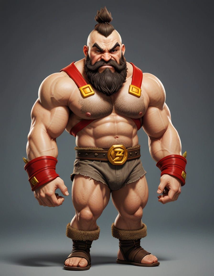 Cute Tiny Baby Zangief Digital Art