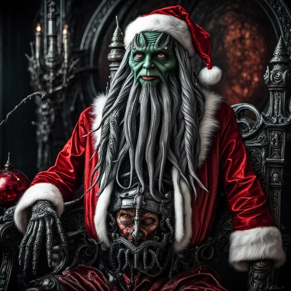 Gothic Santa Mephistopheles in Hyperrealistic Digital Art