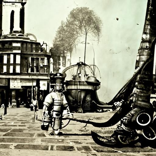 Steampunk Nautilus Diving Suit in London Street