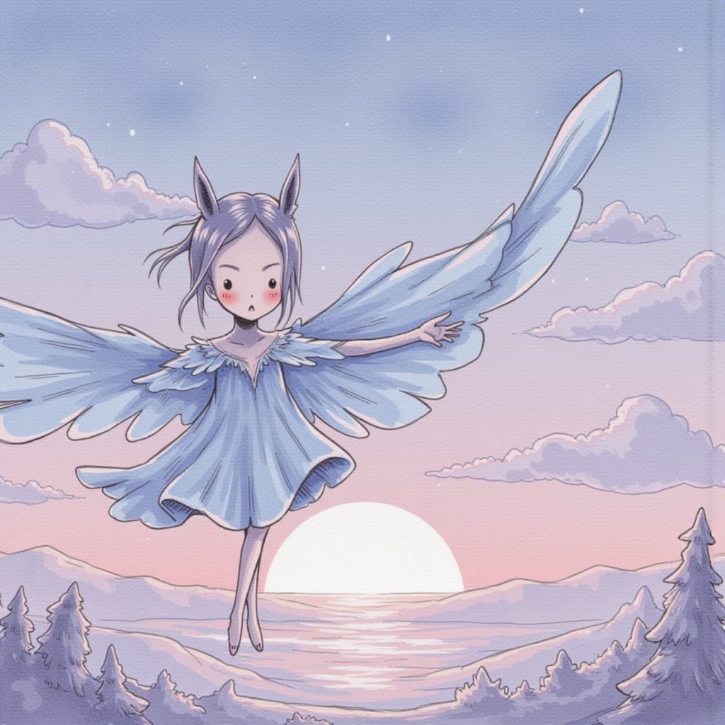 Sunset Reflection on Dark Water