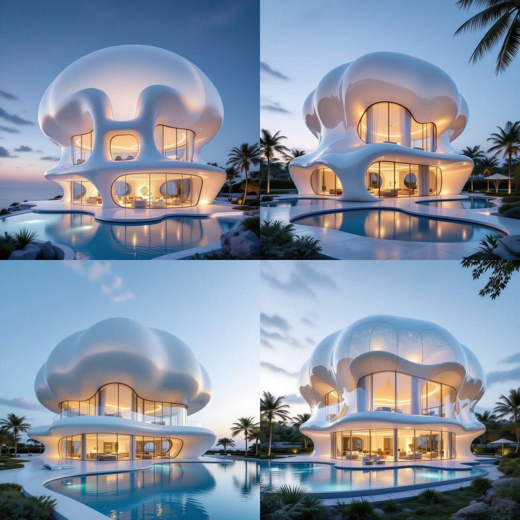 Realistic Villa Design Shaped Like a Jellyfish