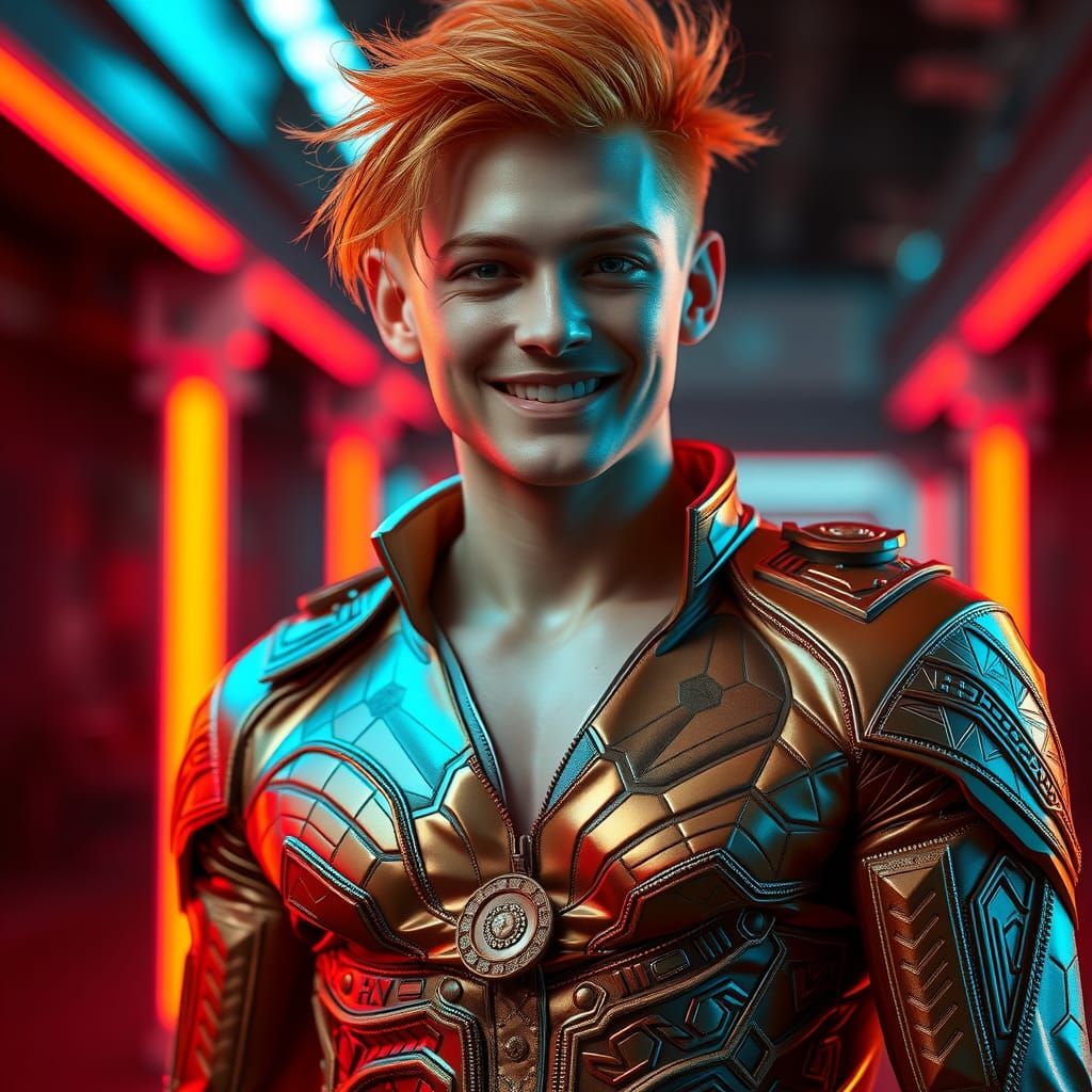 Confident Punk in Cyberpunk High Fashion