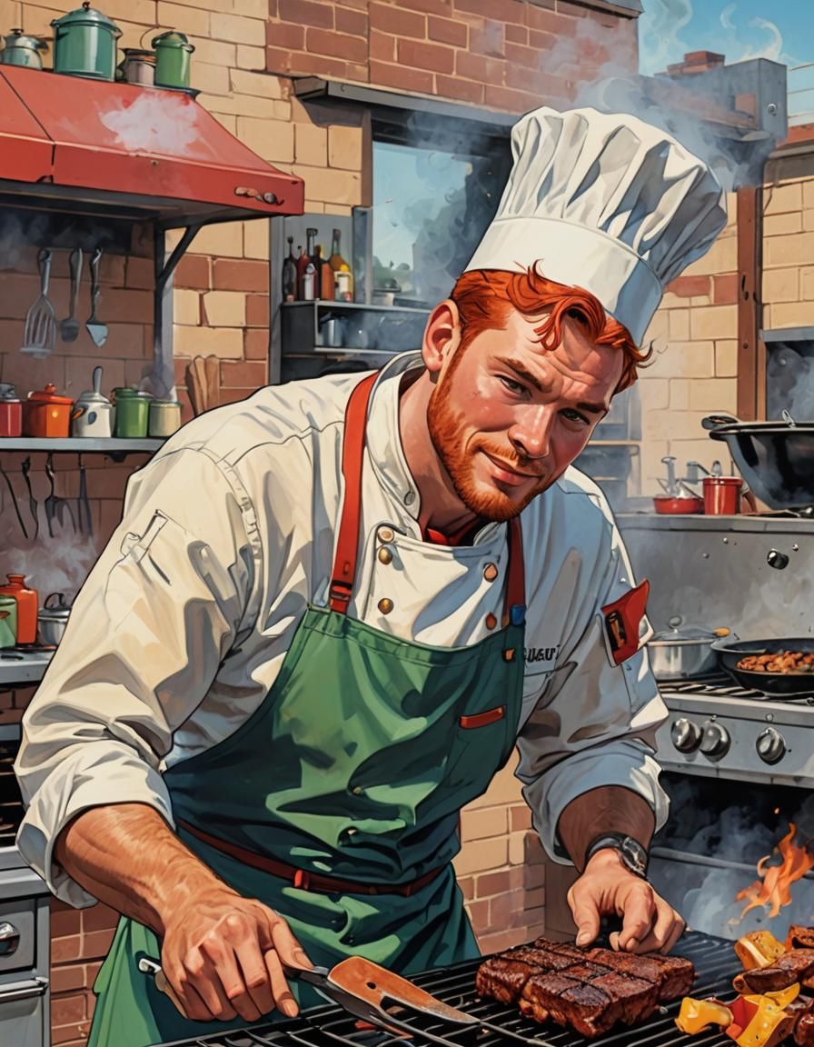 Chef Joby Cooks BBQ: Retro Comic Book Cover