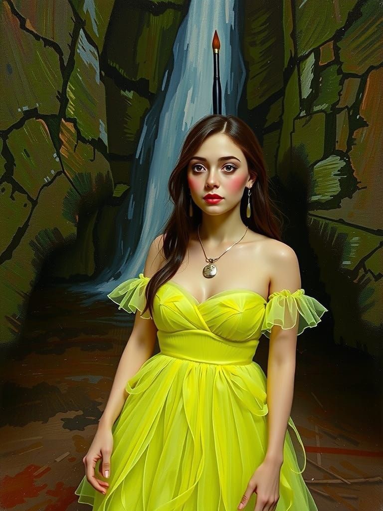 Miniature Artist Painting on Fingernail in Hyperrealism