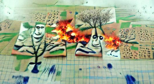 Picasso Style: War Scorches a Forest