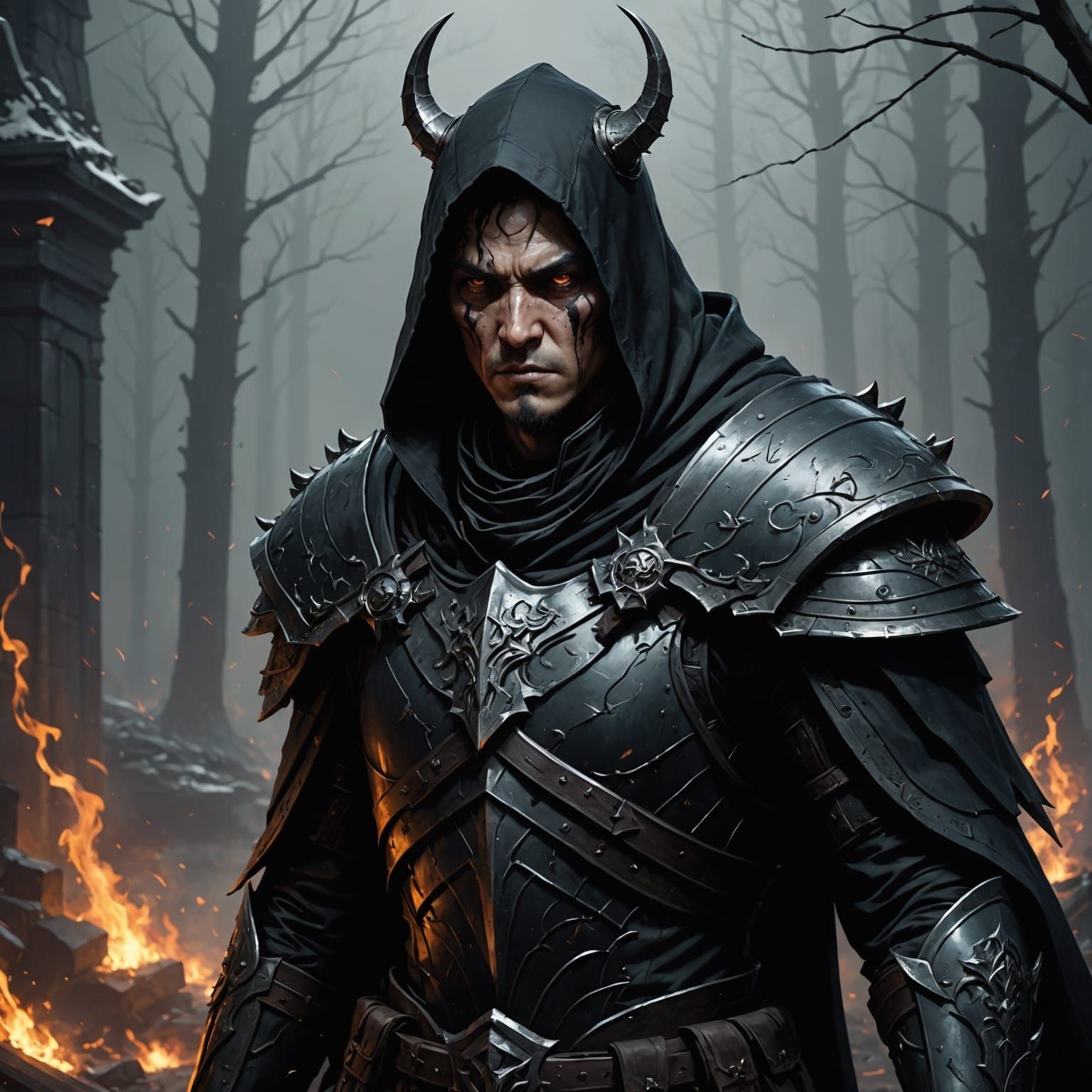 Dark Fantasy Landscape in Muted Earth Tones