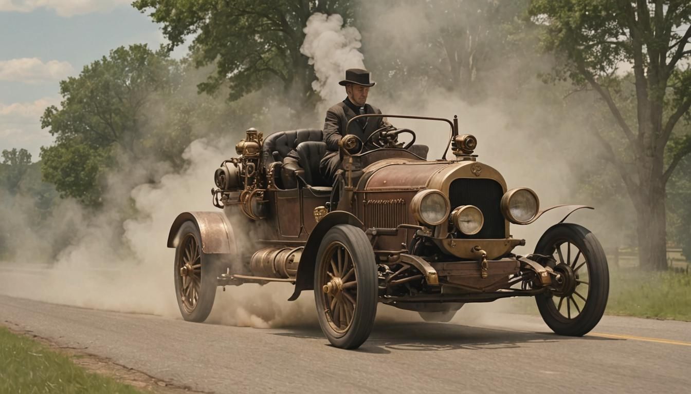 1930s Wood-Gas Vehicle Speeds Down Rural Road